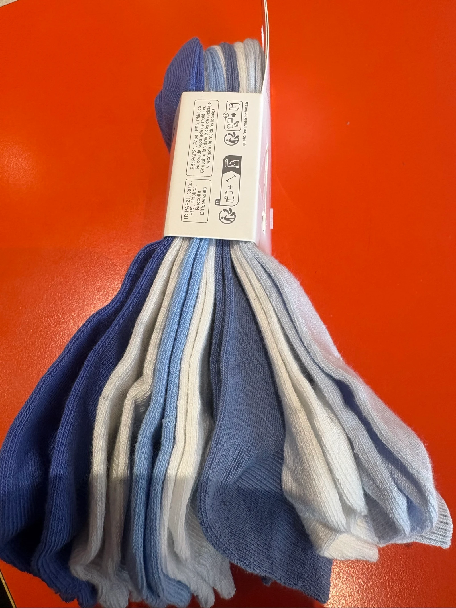 Pack 7 paar blauw-witte enkelsokjes Primark 39-42 nieuwe sokken chaussettes – photo 4
